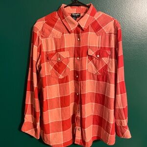 Wrangler Retro Orange & Peach Flannel